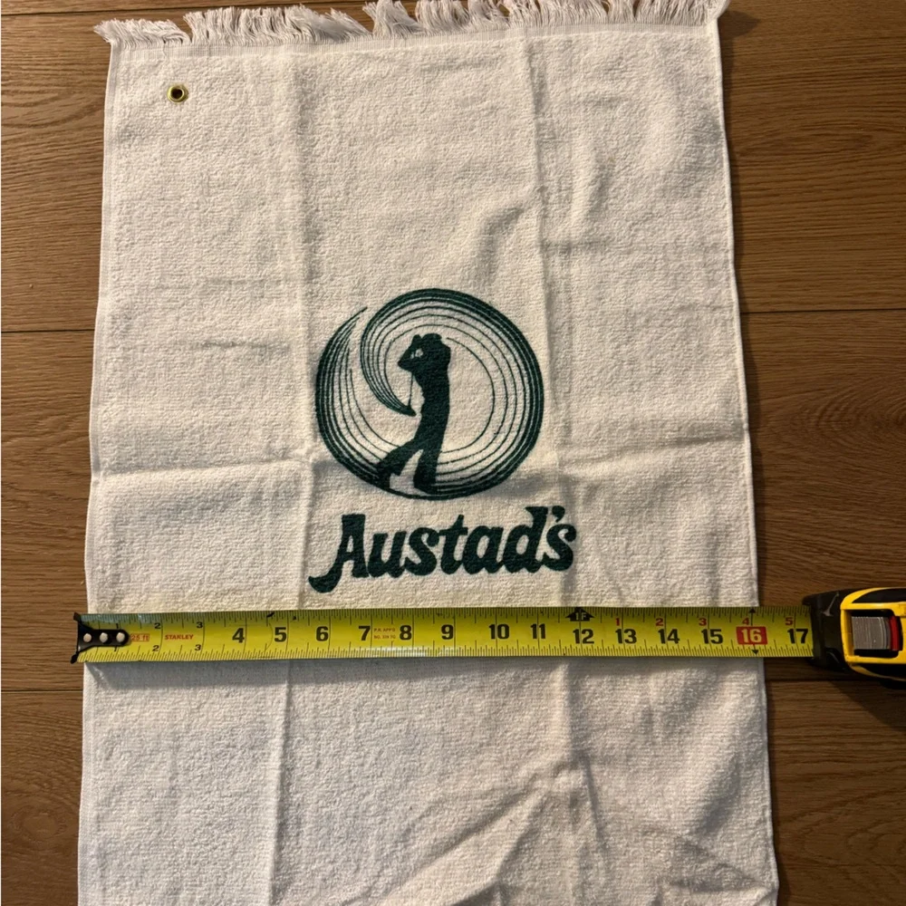 White Hand Towel with Green Logo